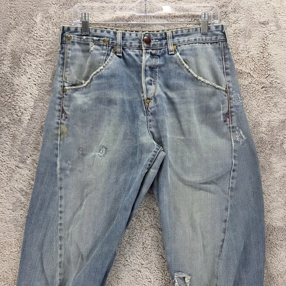 VTG Levis Engineered Jeans Mens Blue Twisted Buckle Back One Pocket Fits 30x30